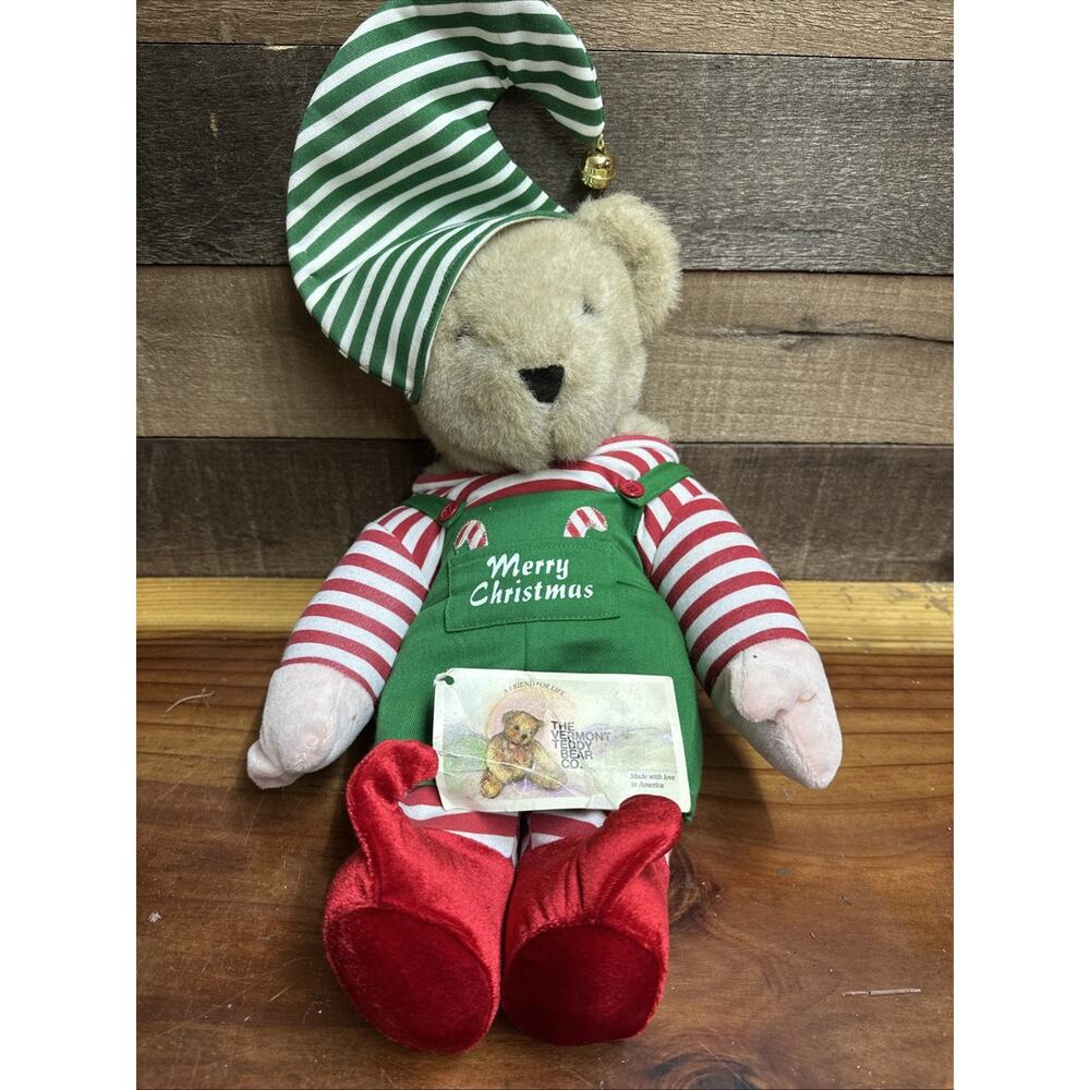 Vintage Vermont Teddy Bear 16" Jointed Light Brown In Elf Costume